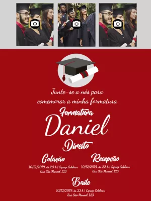 Convite de Formatura com fotos