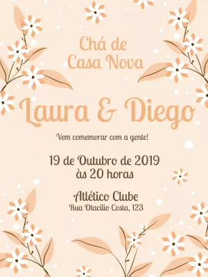 Convite de chá de casa nova