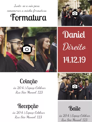 Convite de Formatura com fotos
