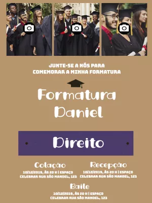 Convite de Formatura com fotos