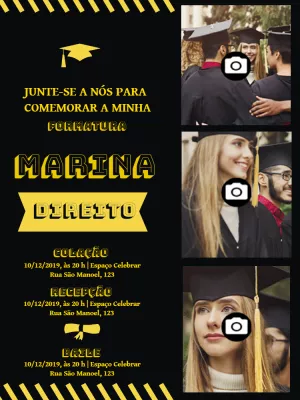Convite de Formatura com fotos