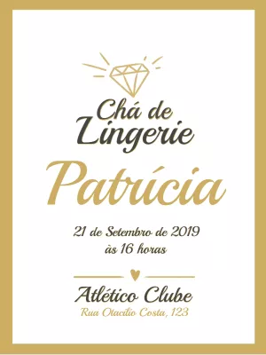 Convite de chá de lingerie