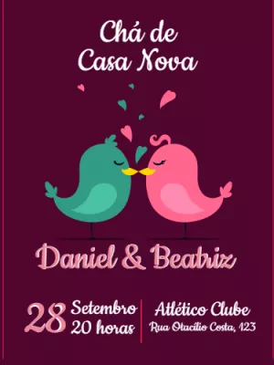 Convite de chá de casa nova