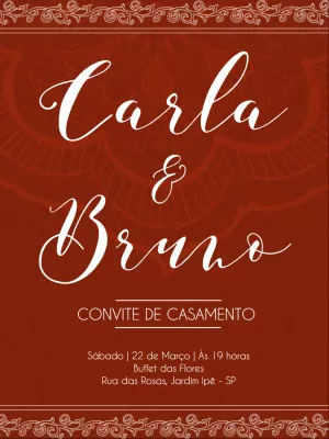 Convite de casamento arabesco