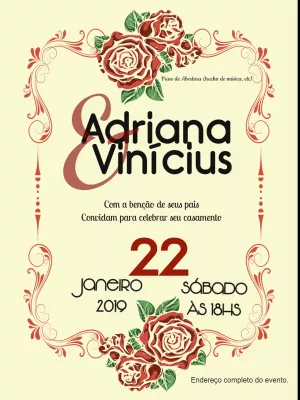 Convite de casamento Floral Vintage