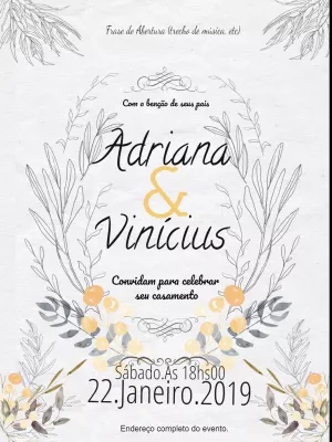 Convite de casamento Floral