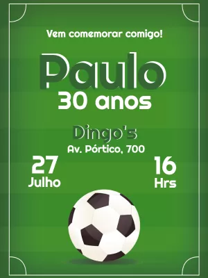 Convite de aniversário Futebol