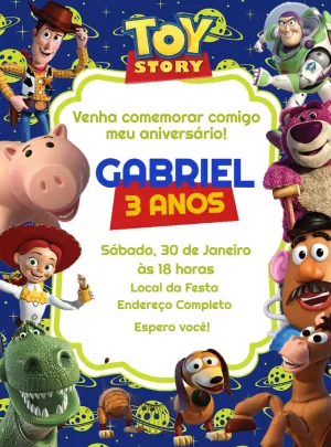 Convite Aniversário Toy Story