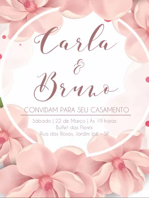 Convite de casamento floral
