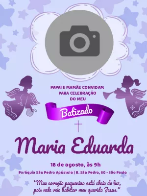Convite de Batizado com foto