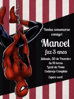 Convite Aniversário Homem Aranha