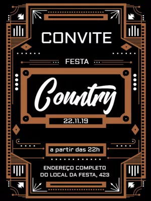 Convite para festa Country