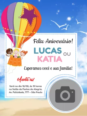Convite de aniversário Mundo Bita com foto