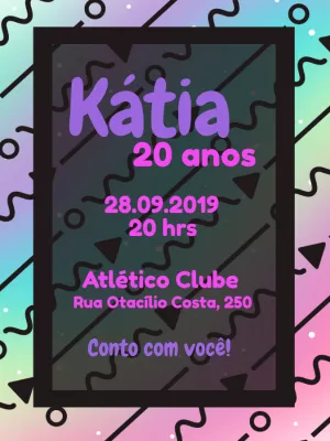 Convite aniversário feminino minimalista