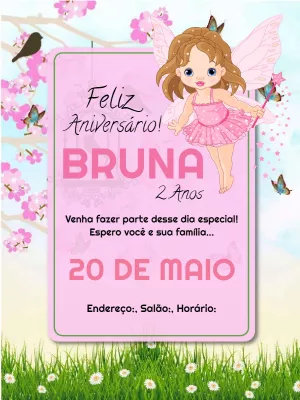 Convite de aniversário Fadas