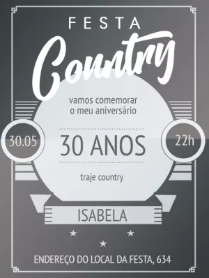 Convite para festa Country