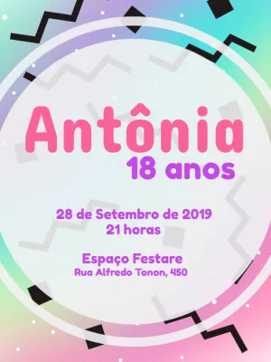 Convite aniversário minimalista