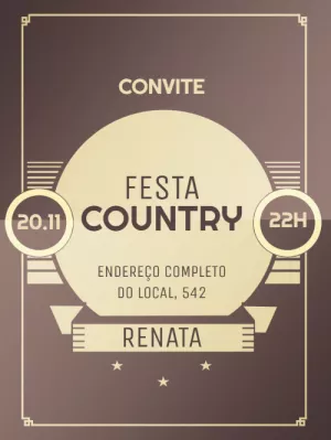 Convite para festa Country