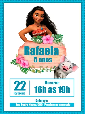 Convite aniversário Moana