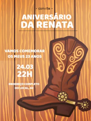 Convite para festa Country