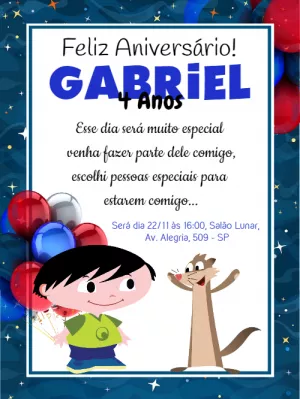 Convite de aniversário Show da Luna