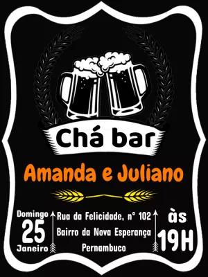 Convite aniversário Chá Bar