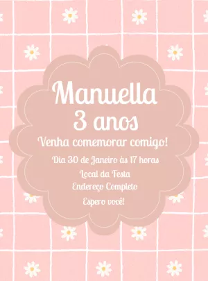 Convite aniversário Margaridas