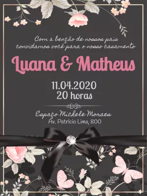 Convite Casamento Floral Luxuoso