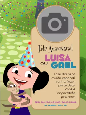 Convite de aniversário Show da Luna com foto