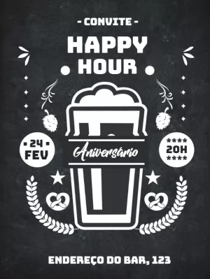 Convite para happy Hour
