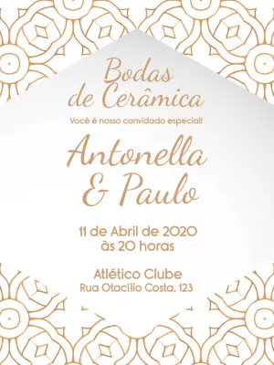 Convite Bodas de Cerâmica