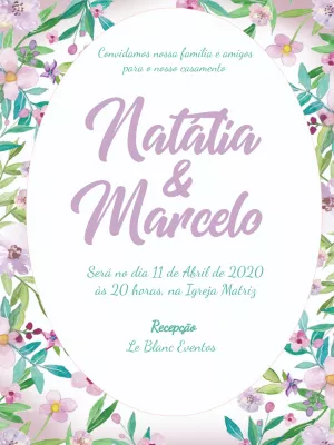 Convite casamento minimalista - floral