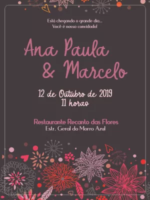 Convite casamento floral colorido