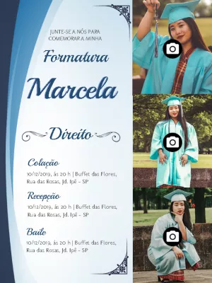 Convite de Formatura em Direito com fotos
