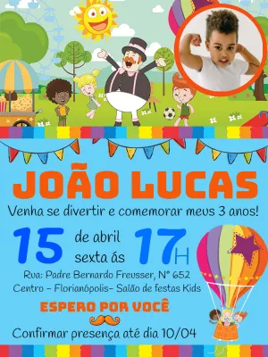 Convite aniversário Mundo Bita com foto