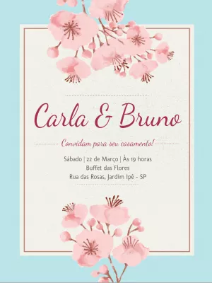 Convite de casamento floral