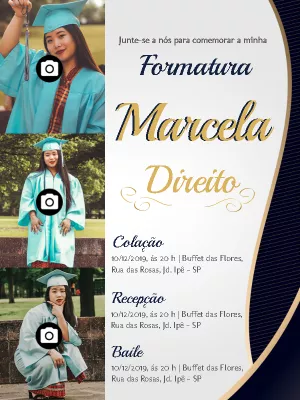 Convite de Formatura com foto