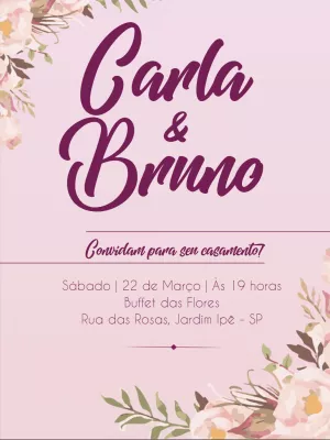 Convite de casamento floral