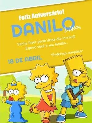 Convite de aniversário os Simpsons