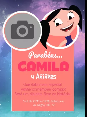 Convite de aniversário do Show da Luna com foto