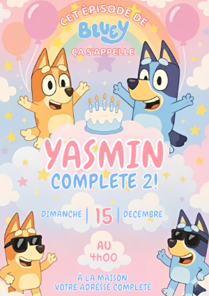 Invitation 'danniversaire Bluey at Bingo
