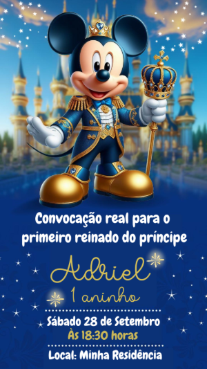 Convite Aniversário Mickey Mouse