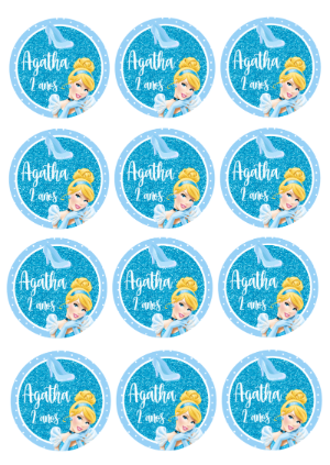 Adesivo Redondo de Pirulito Cinderela