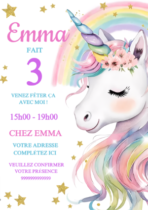 Invitation D'anniversaire De Licorne