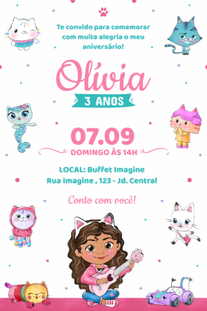 Convite aniversário A Casa Mágica da Gabby