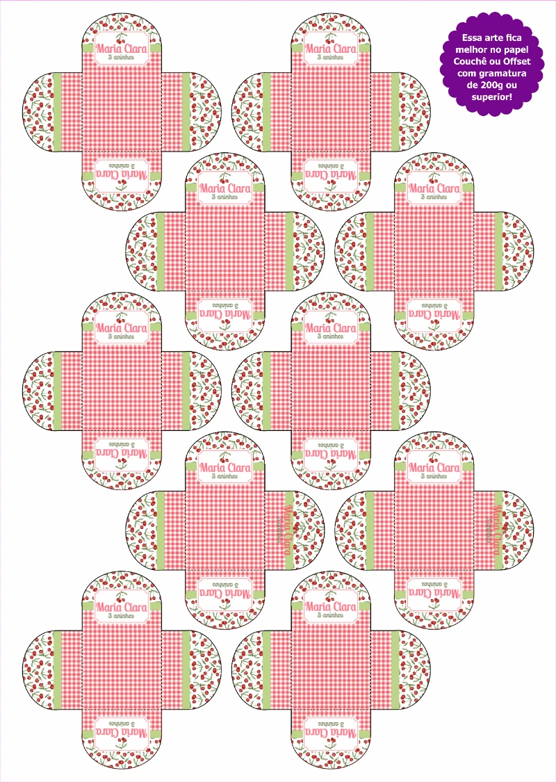 Forminha de Doces Festa Cerejinha para Editar Online