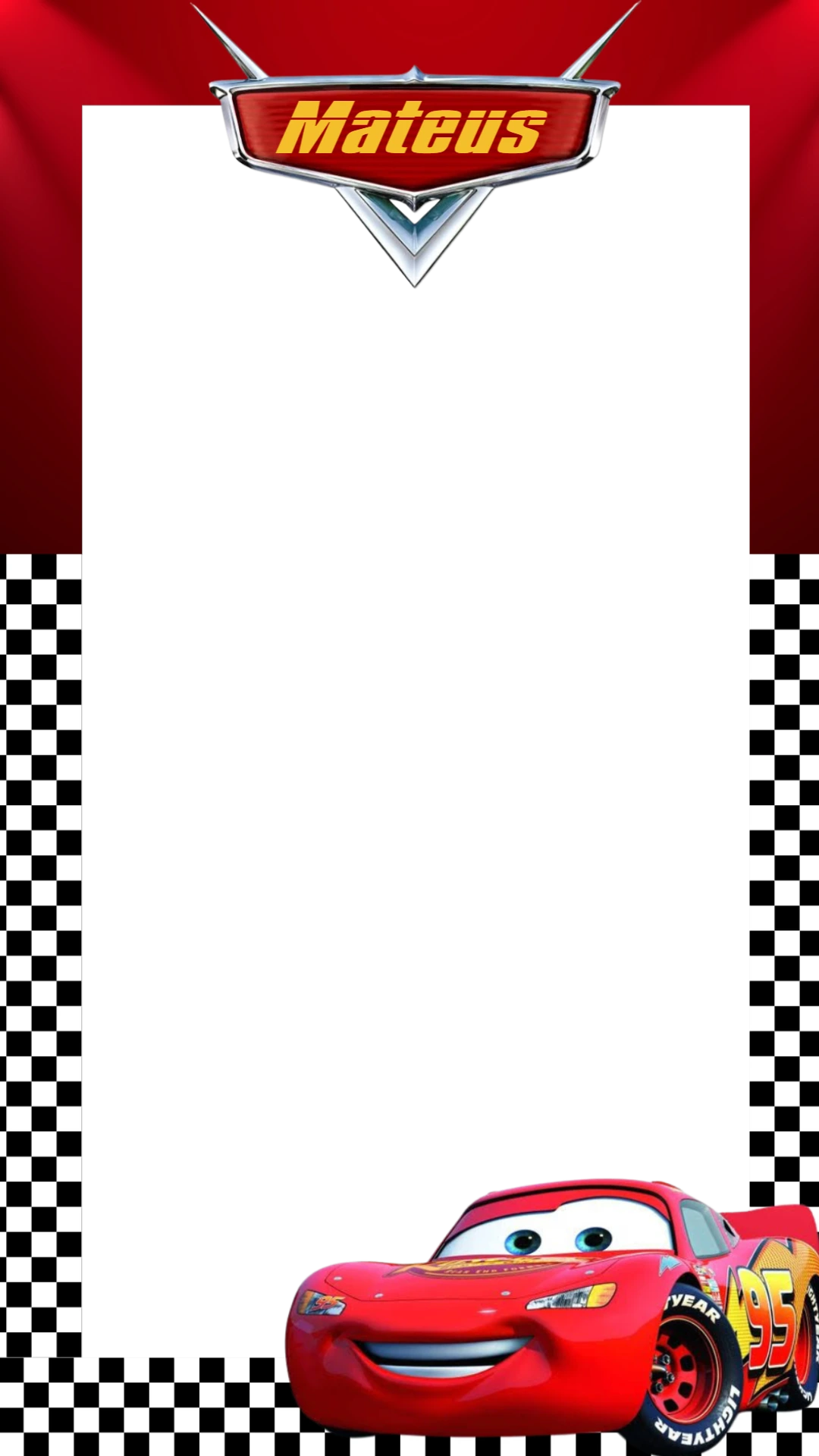 Moldura de Aniversário Carros para Stories Editável Online