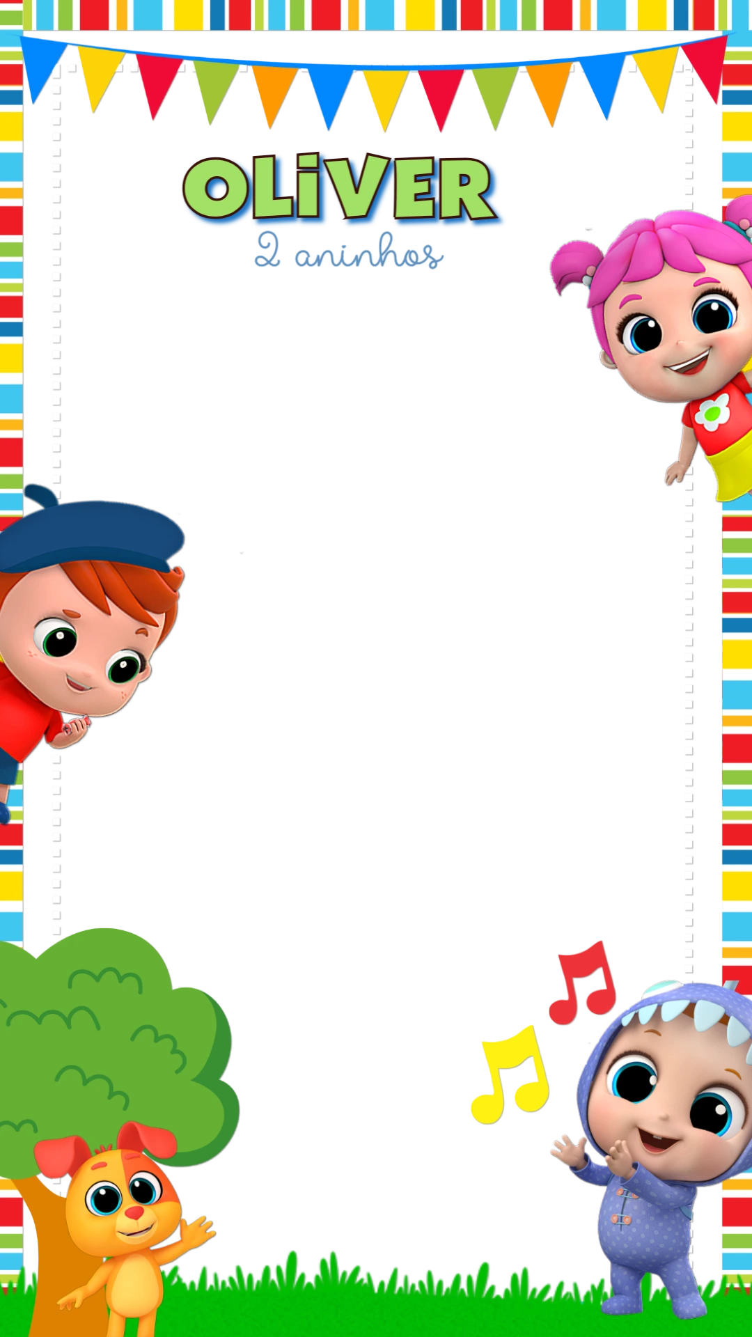 Moldura de Aniversário Little Angel para Stories para Editar Online