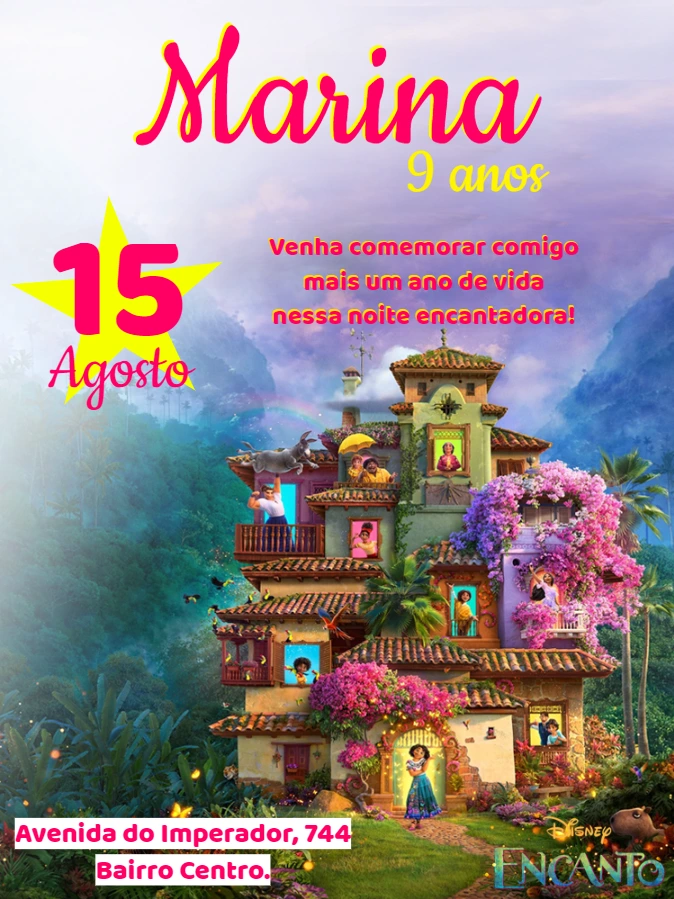 Convite Aniversário Encanto da Família Madrigal para Editar