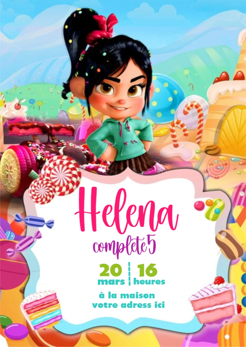 Invitation d'anniversaire Les Mondes de Ralph à modifier en ligne